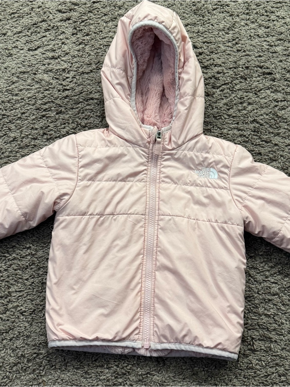 The North Face Pink Hooded Puffer Jacket